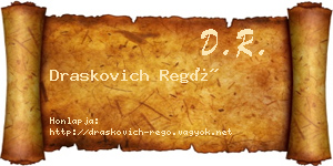 Draskovich Regő névjegykártya